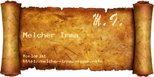 Melcher Irma névjegykártya